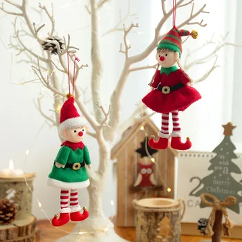 Noi Creative De Crăciun Față Zâmbitoare Elf Drăguț Papusa Clovn Pandantiv Cadou De Crăciun Pom De Crăciun Pandantiv Accesorii Decor