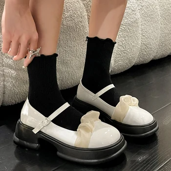 Femeile Mary Jane Got Cataramă Moda Pantofi Platforma Nouă Primăvară Fete Student Uniformă Rochie De Lux Pompe Lolita Mujer Zapatos 2023