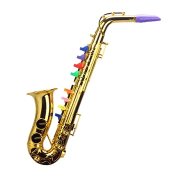 Saxofon Cu 8 Taste Colorate Simulare Jucărie Elemente De Recuzită De Joc Mini Muzicale Instrumente De Suflat Pentru Copii Petrecere De Ziua De Jucărie