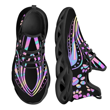 INSTANTARTS Culoare Gradient Mesh Leagăn Adidasi pentru Femei Drăguț Câine Amprenta Model Femme Platforma Pantofi Casual Zapatillas 2022