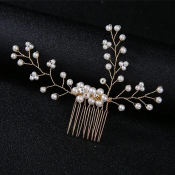 Mireasa handmade mireasa frizură perla de cristal răsucite șirag de mărgele comb pieptene de par mireasa, accesorii de mireasa rochie de accesorii