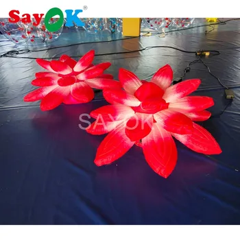 Sayok 1m/3.28 ft Gonflabile cu Diametrul de floare de Lotus cu 16 Culori Schimbă Lumina Lotus pentru Petrecerea Etapă Sol Decoratiuni