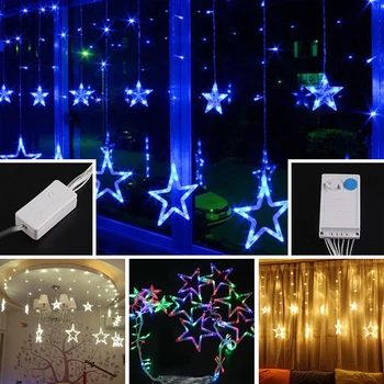 138 Led-uri Becuri Romantic Stele de Modelare LED-uri de Crăciun Optice Șir Lumină Intermitentă de Crăciun Stralucind Șir de Led-uri 4 Tipuri Diferite