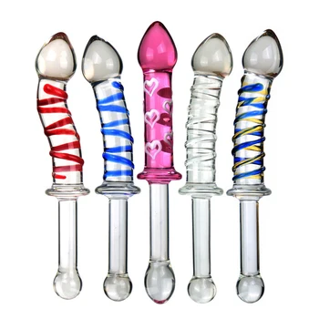 Dublu s-a Încheiat Sticlă Pyrex Dildo de Cristal Penis Lung Anal, Dop de Fund sex Feminin de sex Masculin Masaj Adult Jucărie Sexuală pentru Femei, Bărbați Gay