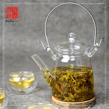 300ml de Sticlă Rezistente la Căldură Ceainic + 50g Ceai de Iasomie Dragon Pearl Floare de Ceai Chinezesc Strainless Oțel Oală de Ceai