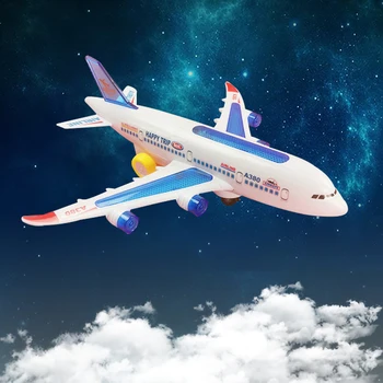 Electric avion de jucărie avion model de simulare Universal roata de iluminat rece muzică Model de avion cadou pentru copii copii baieti