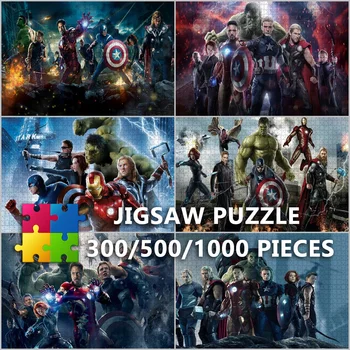 Disney Marvel Avengers Puzzle 1000 Piese pentru Adulți super-Eroi Hulk, Iron Man Puzzle din Lemn Decomprima Jucarii Educative
