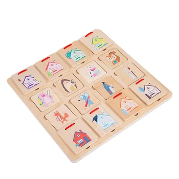 Puzzle din lemn Puzzle Copii Piele de Animal Puzzle-uri de Potrivire pentru A Găsi Casa Joc Înșirare Copil Precoce Jucarii Educative pentru Copii