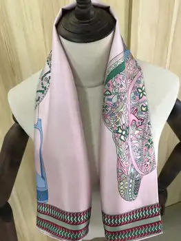2021 new sosire primavara-vara roz 100% pură eșarfă de mătase diagonal realizate manual rola 90*90 cm șal wrap pentru femei lady
