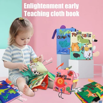 Montessori Pânză Cărți De Desene Animate Pânză De Carte Pentru Copii Jucării 0-24 Luni Sugari Devreme Jucarii Educative Pentru Copii De Sunet Interactive De Hârtie