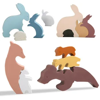 1Set Silicon Puzzle 3D de Desene animate de Animale, Forme de Inteligență Puzzle Jucarii Montessori Pentru Copii de Educație Timpurie Jucărie Cadouri
