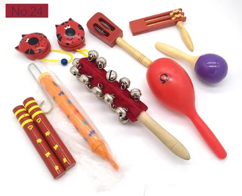 VÂNZARE MARE 6pc noi instrumente muzicale de jucărie de lemn set de instrumente de percuție pentru copii preșcolari copii ritm de muzică de învățământ