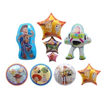 7Pcs/ Set Disney Toy Story Buzz Lightyear, Woody, Jessie Desene animate Model Aluminiu Balon Copii Petrecere de Ziua Balon Cadou