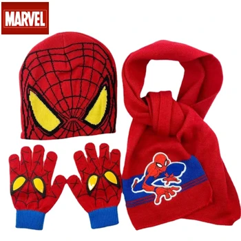 Disney pentru Copii Pălărie, Mănuși pentru Copii Băieți Tricotate Pălărie de Desene animate Eșarfă Caldă Cosplay Jucărie Marvel Spiderman Cadou de Crăciun pentru Chridern