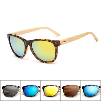 Bambus ochelari de Soare pentru Barbati ochelari de Soare din Lemn Femei de Brand Designer de Oglinda din Lemn Originale Ochelari de Soare retro de sol masculino