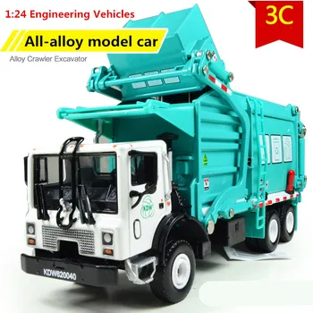Modelul preferat cadou,Material de Aliaj de camion, camion de gunoi,1:24 aliaj de Inginerie Vehicule,metal turnat sub presiune masini,transport gratuit