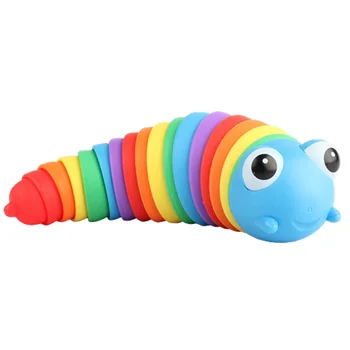 Articulat Slug Frământa Jucărie Flexibil Slug Frământa Jucărie Scuti De Stres Senzorial Jucării Pentru Copii Pentru Copii