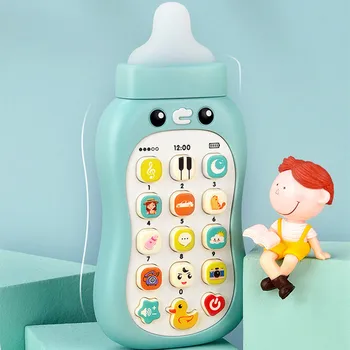2022 Copil Suzeta Simulare Muzica Telefon Mobil Jucării Pentru Sugari Sticla Moale Teether Muscatura Copil De Educație Timpurie Fată Băiat Jucărie 0-1 An